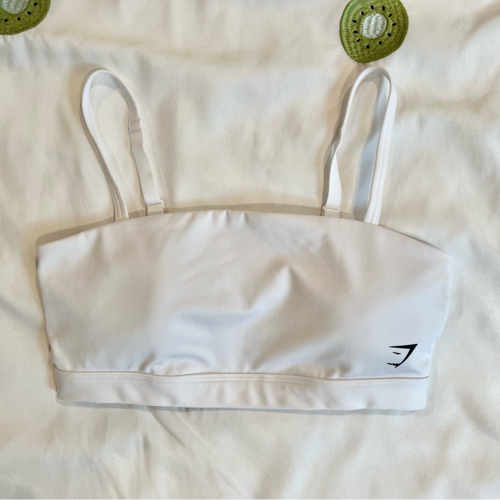 Gymshark | Cut Out Bandeau Sports Bra, White, Small